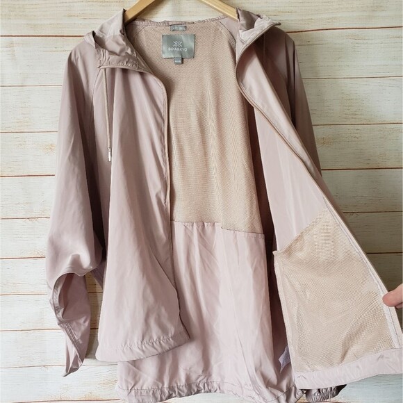 SOIA & KYO Oaklynn Water Repellent Rain Windbreaker Jacket with Hood Women's 1X - Picture 10 of 16